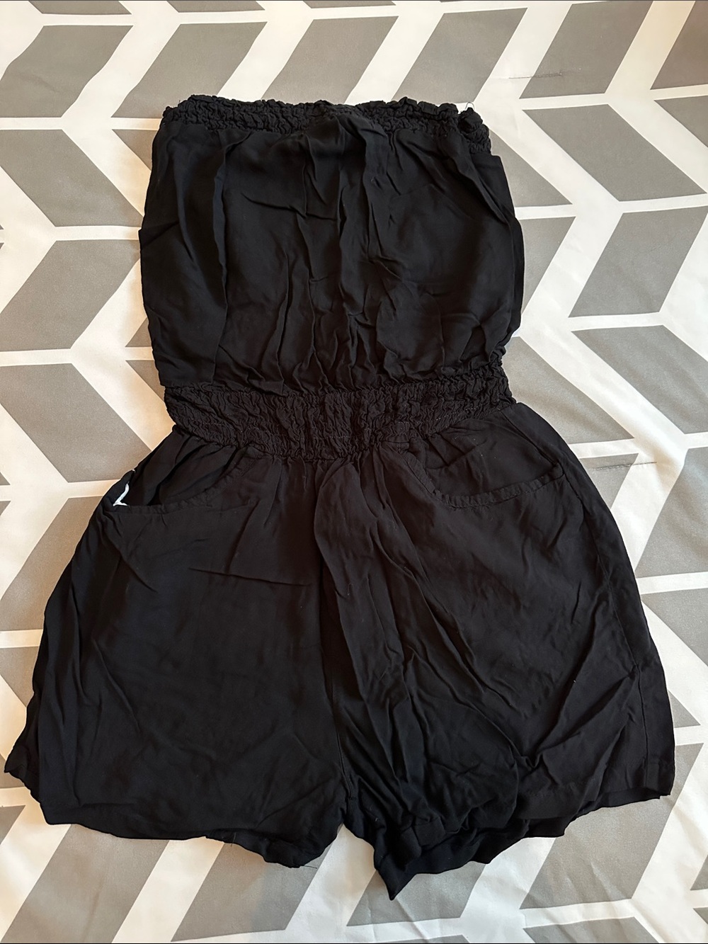 Black Strapless Romper Jumpsuit - Classic Summer Style